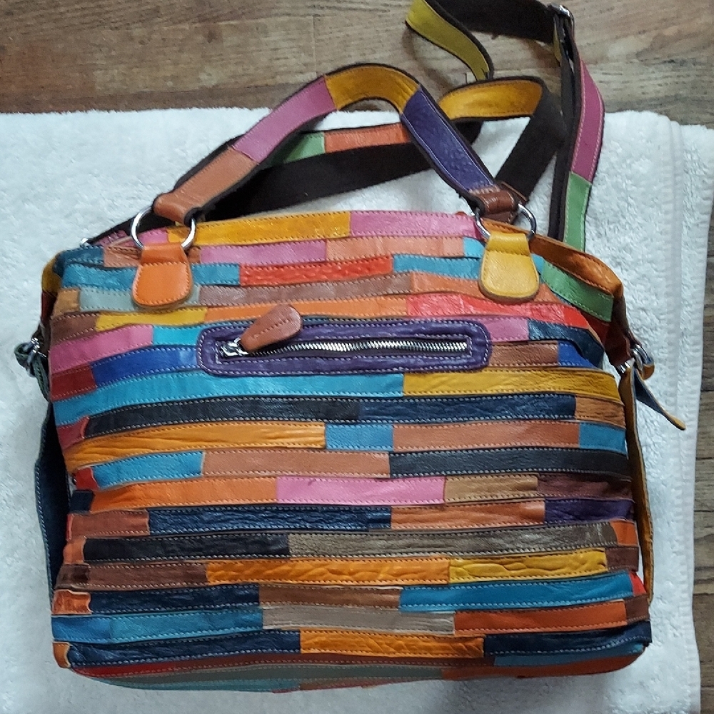Multicolor Patchwork Shoulder Bag - image 6
